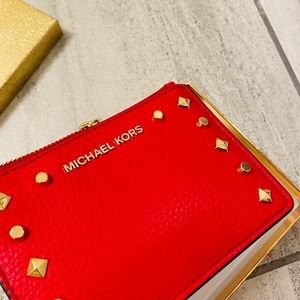 Crimson Michael Kors Small Coin Purse w/ Wristlet Band